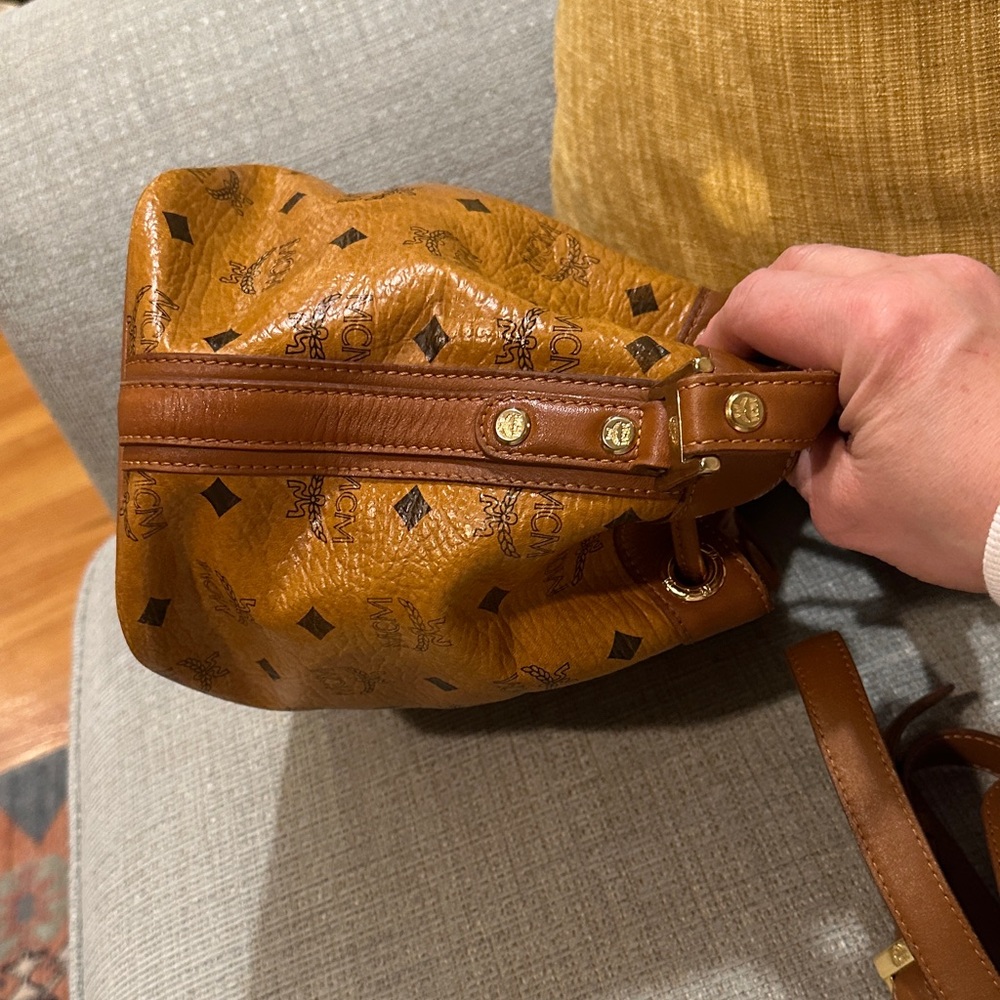 MCM Tan Leather Shoulder Bag - Picture 6 of 8